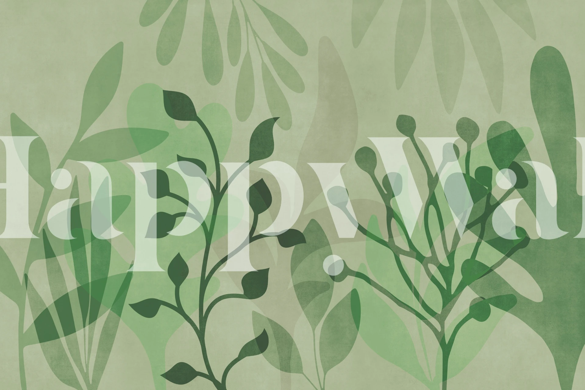 Green tropical leaf shapes and patterns wallpaper