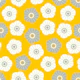 SPRING DAISIES Fresh Floral - Gray on Yellow