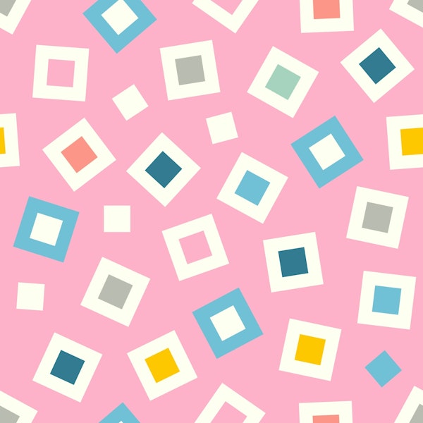 TINKLE Abstract Geometric Square Toss Pink