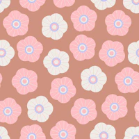 SPRING DAISIES Fresh Floral - Pink Rust wallpaper