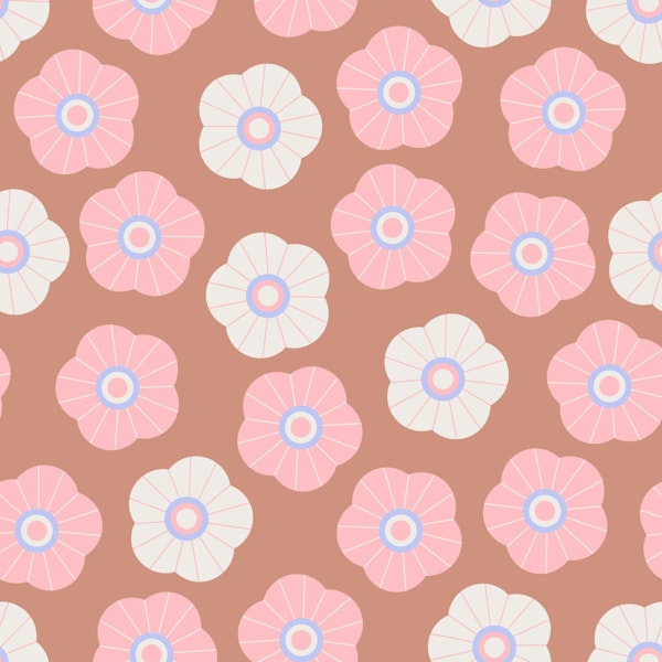 SPRING DAISIES Fresh Floral - Pink Rust