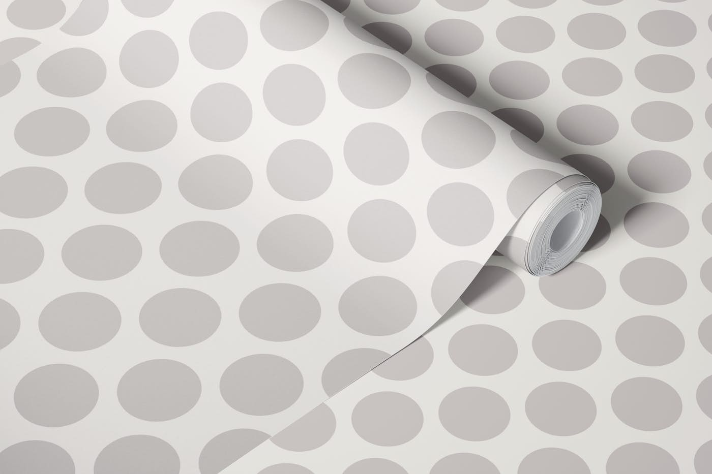 SPRING DOTSY Fresh Polka Dots - Warm Gray wallpaper roll