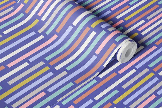 SHOWERS Vertical Geo Stripes Very Peri Purplewallpaper roll