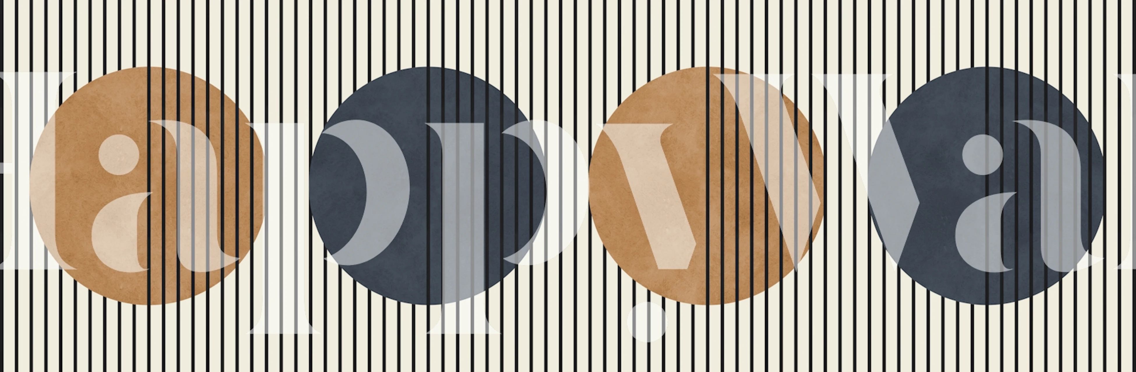 Lines and circles tapet i en rumsinställning