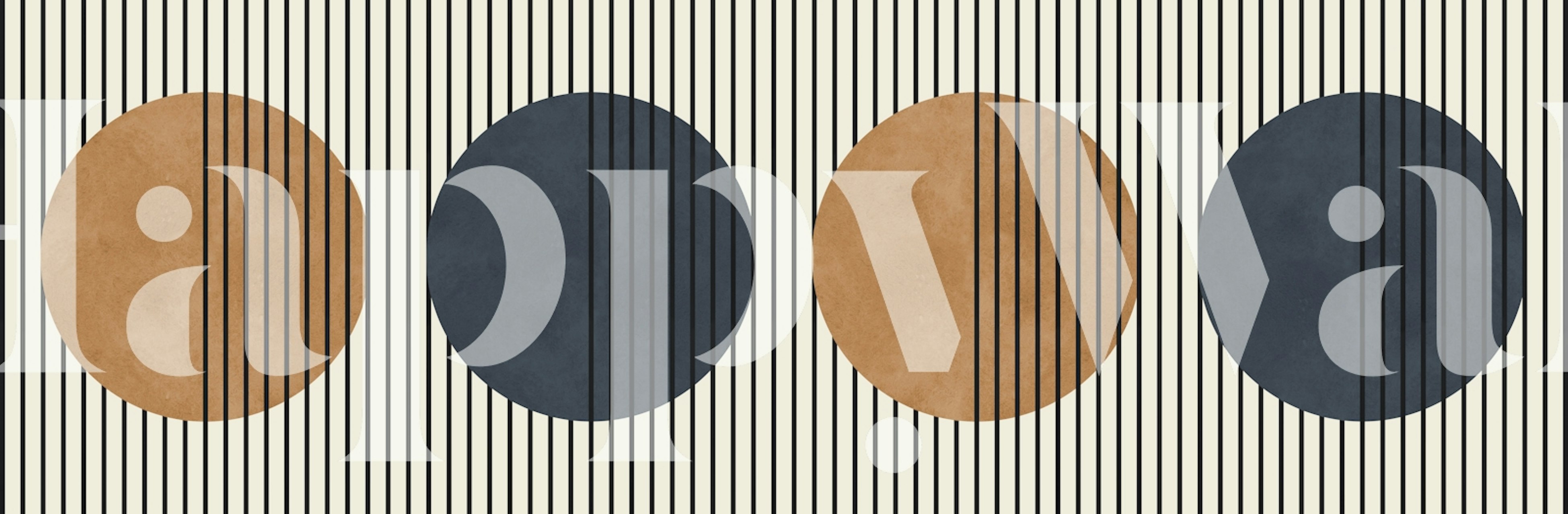 Lines and circles tapetti huoneasetelmassa