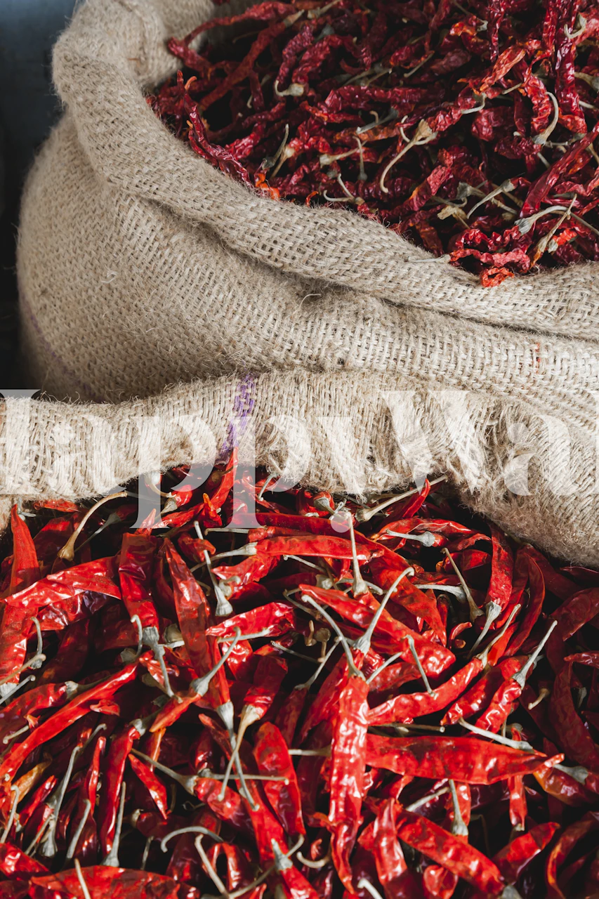 Red Chilli Pepper wallpaper in a room