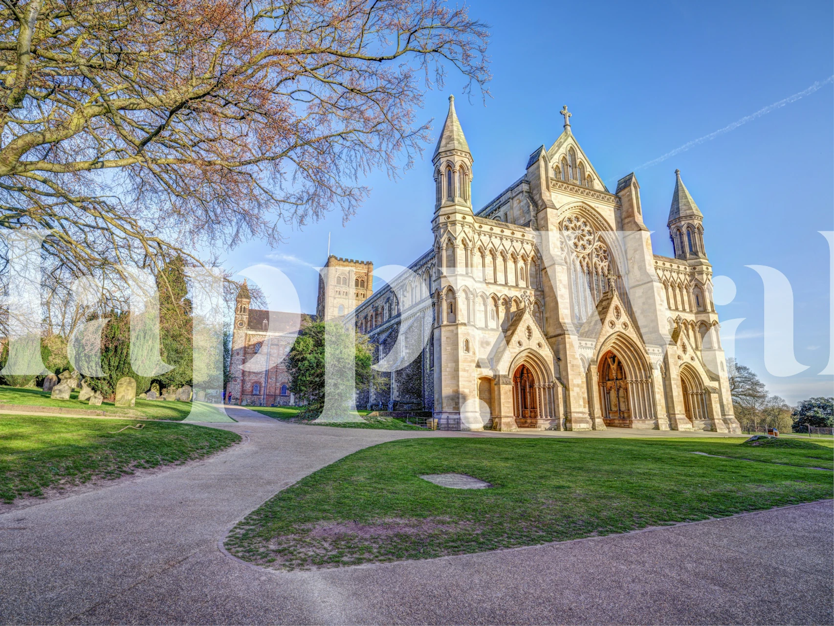 Papel de parede St Albance Cathedral em um quarto
