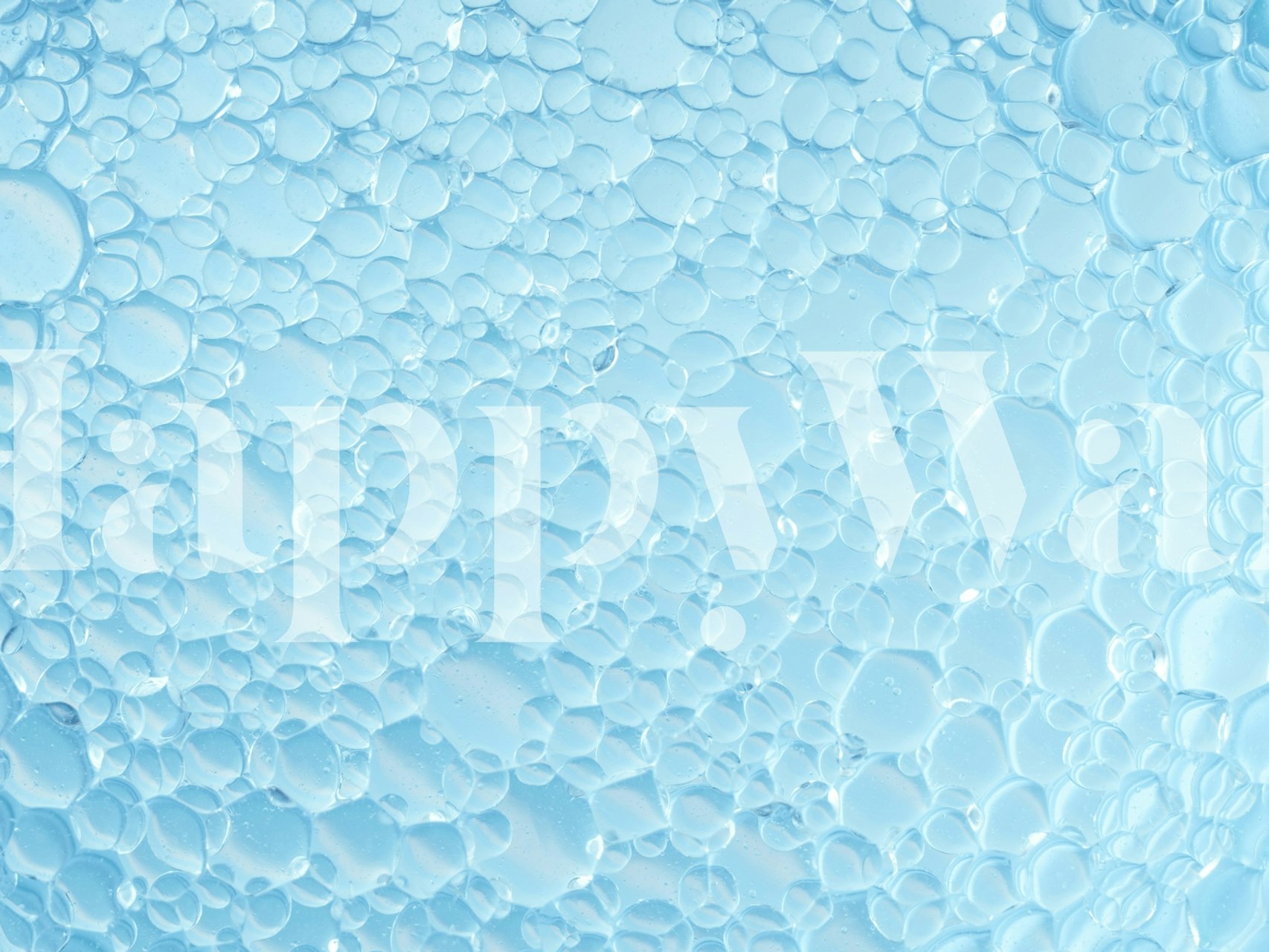 Blue bubble pattern wallpaper with varying size bubbles