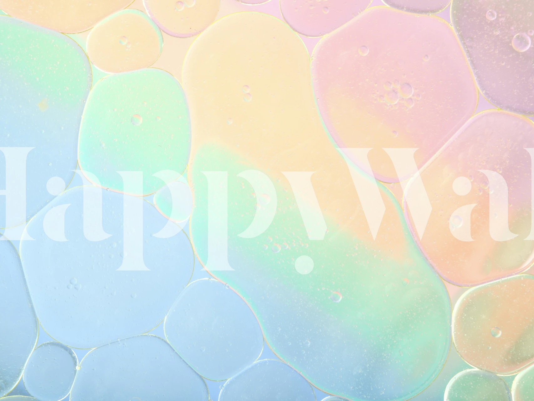 Abstract fotobehang met pastelverloop en prismatische vormen