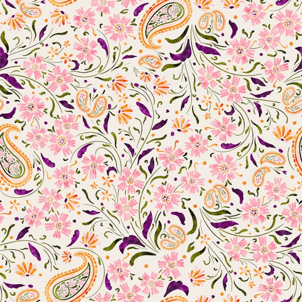 Floral paisley garden - large