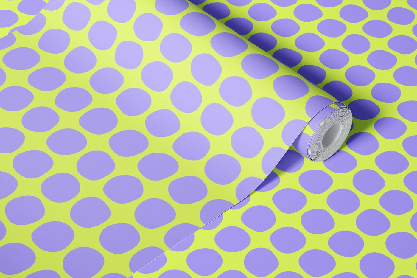 Dots in Lavender and Lime wallpaper roll