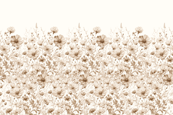 COTTAGE GARDEN FLOWERS BEIGE