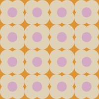 Yellow and Cream Retro Geometric Flowers Big ταπετσαρία