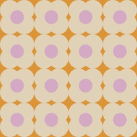 Retro Geometric Flowers in Yellow Small Scale ταπετσαρία