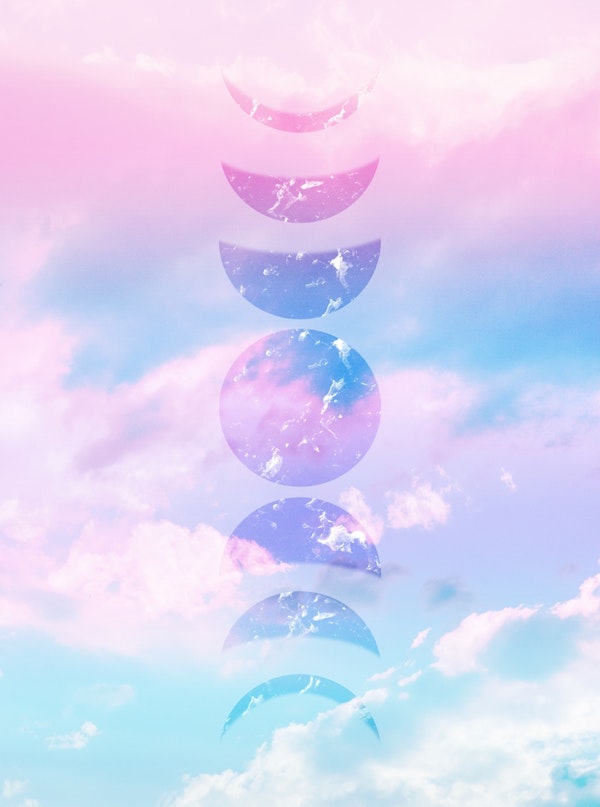 Pastel Clouds Moon Phases 1