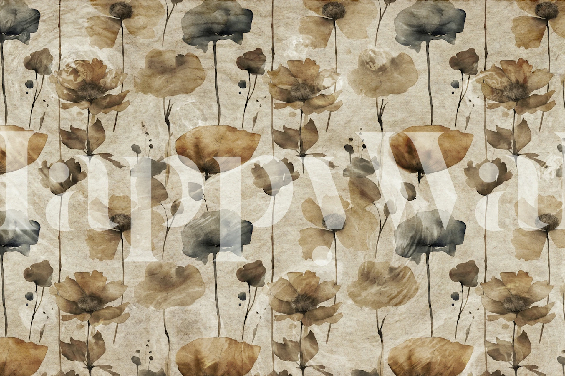 Autumn Dry Flowers behangpatroon