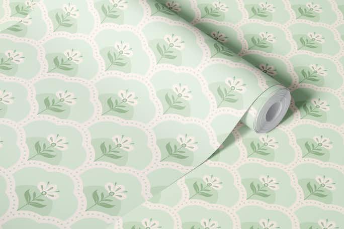 Scallops, Lightgreenwallpaper roll