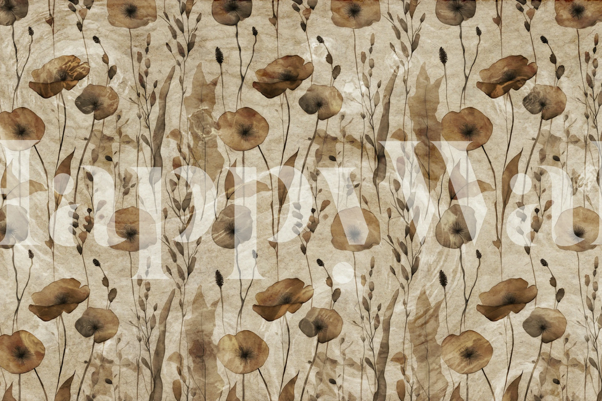 Muted Neutral Dry Flowers tapetdesign