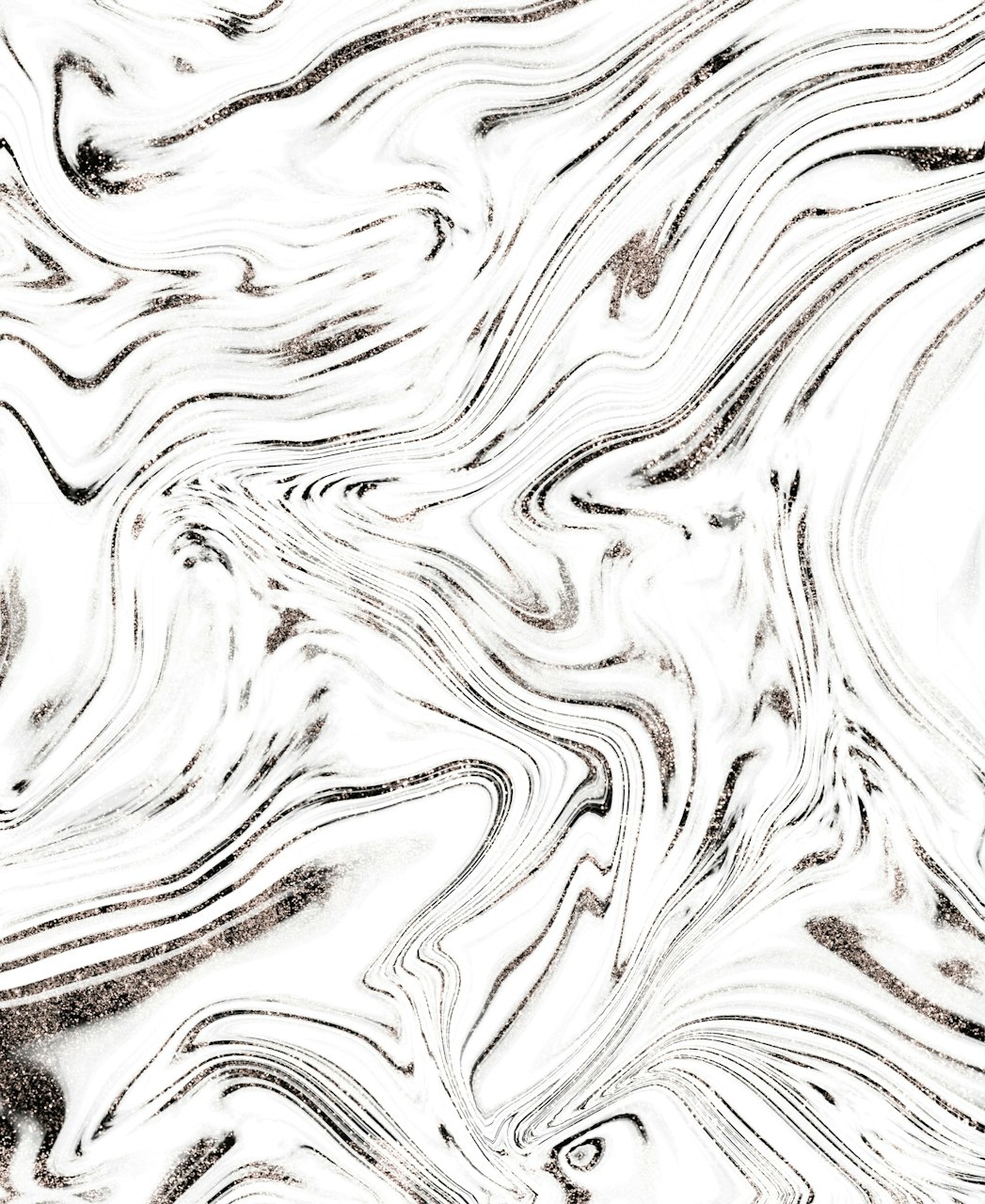 Liquid rose gold glitter swirling marble design wallpaper