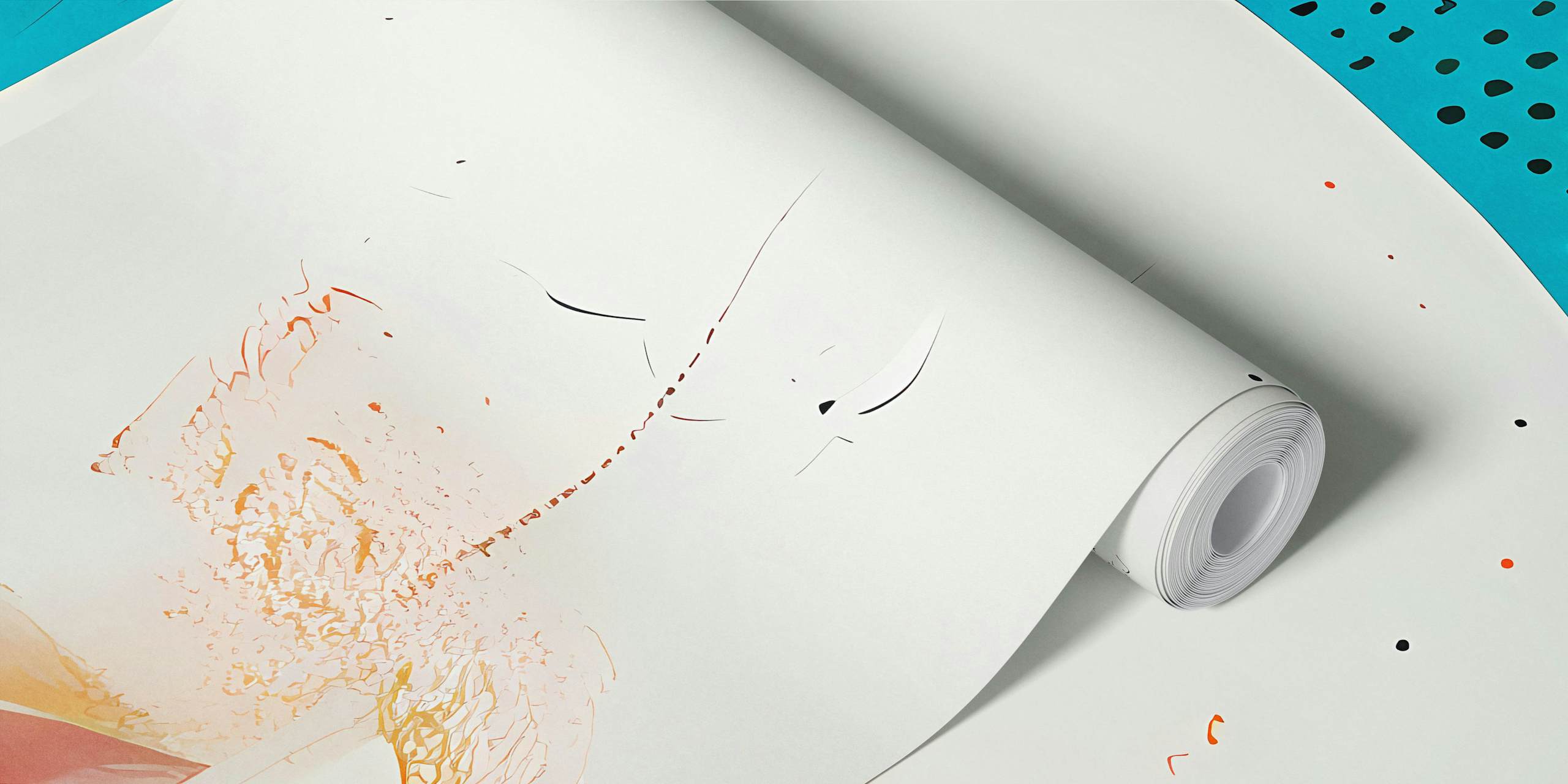 Geometric Pop Art tapet vist i et rom