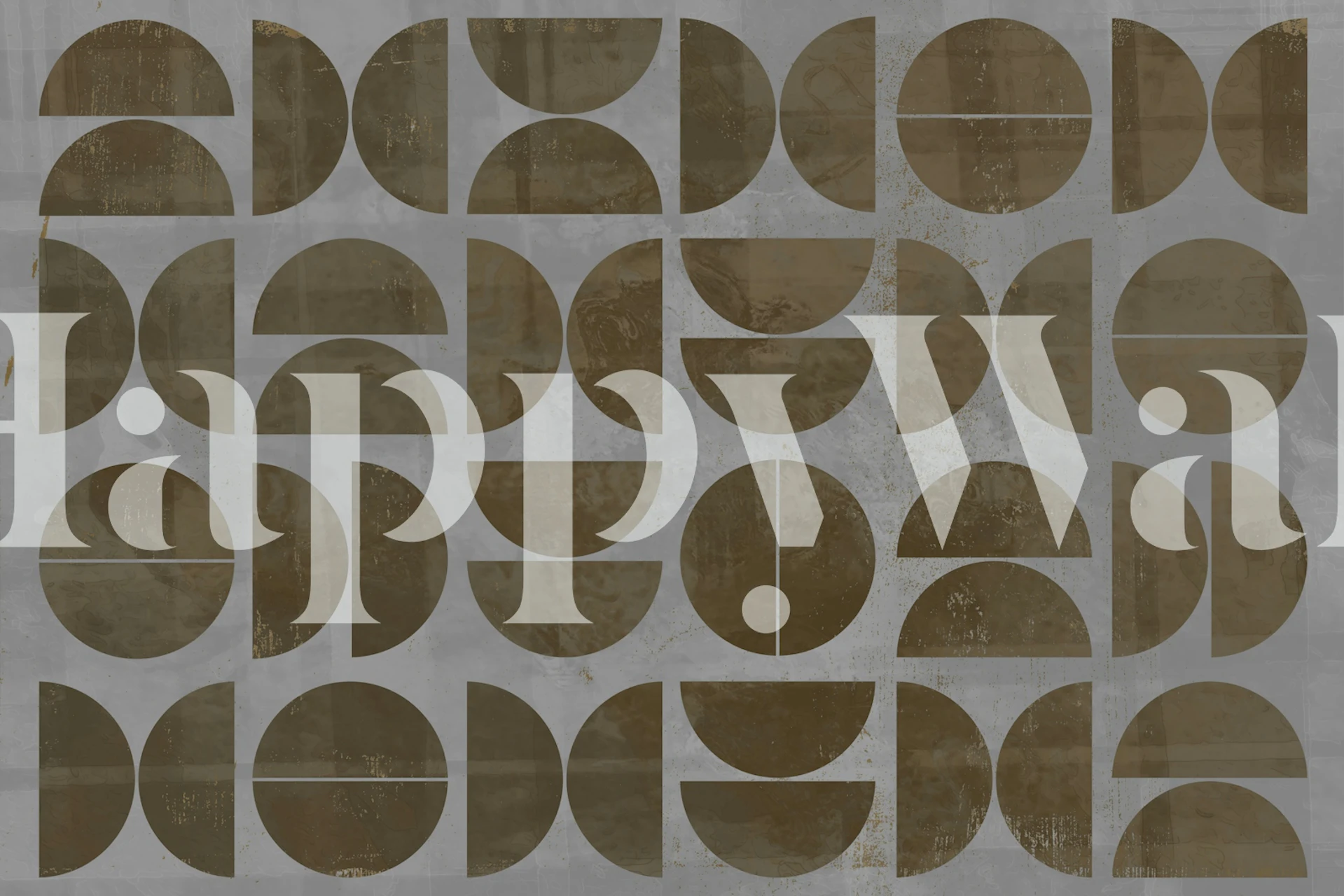 Geometric shapes in dark brown on gray background wallpaper