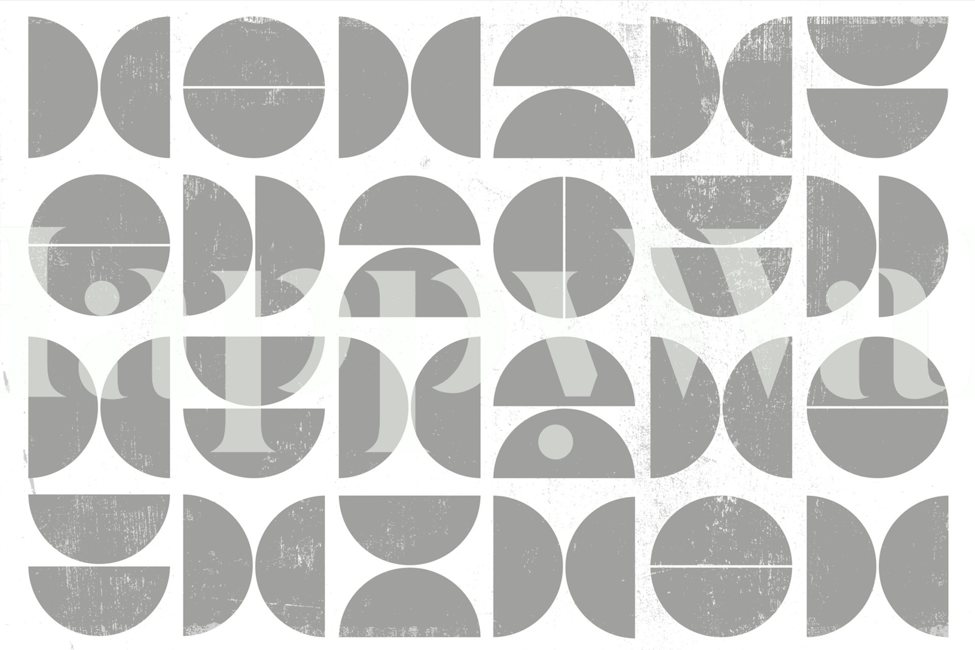 Gray geometric patterns with half-circles and circles wallpaper