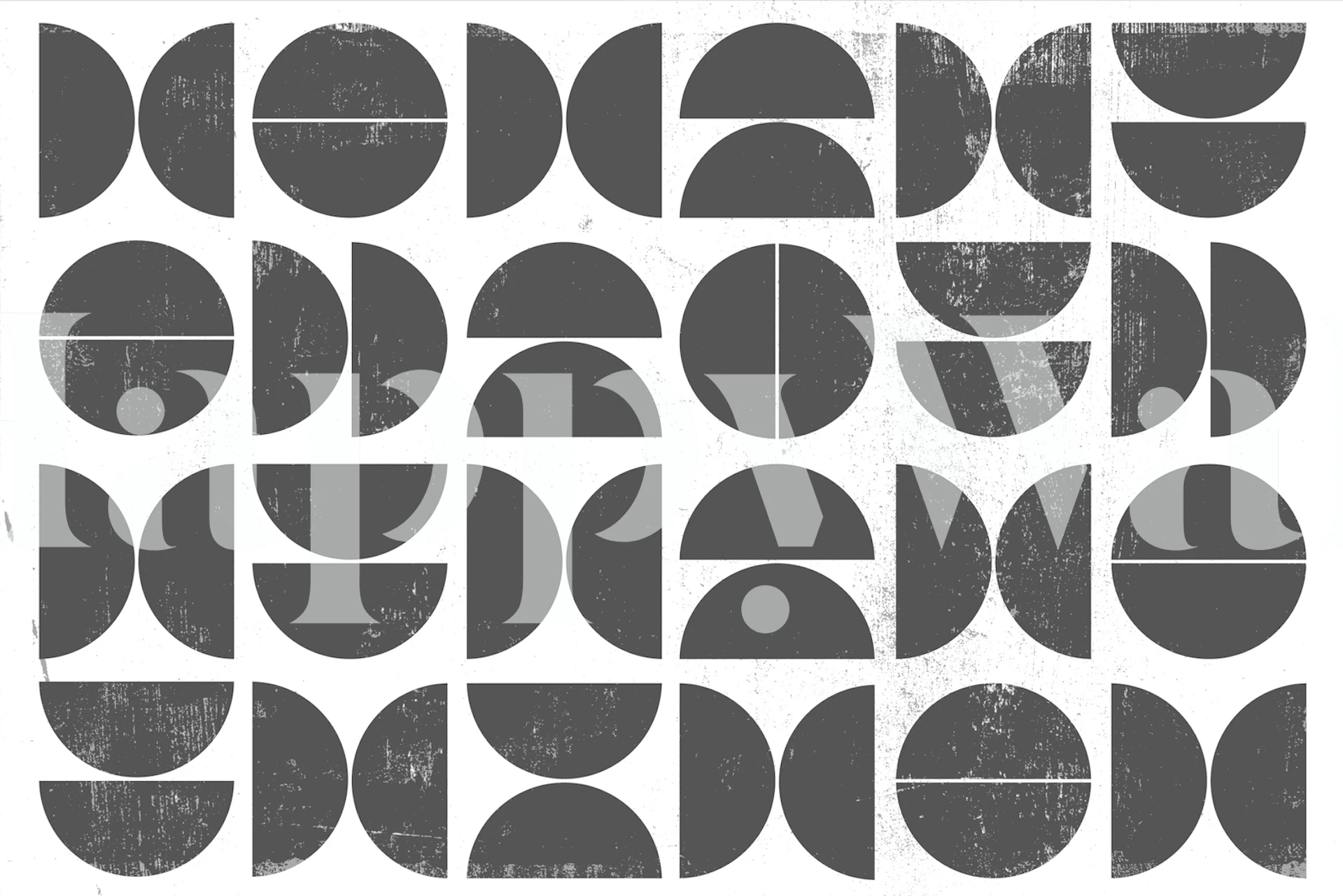 Geometric black and white shapes in a modern pattern wallpaper