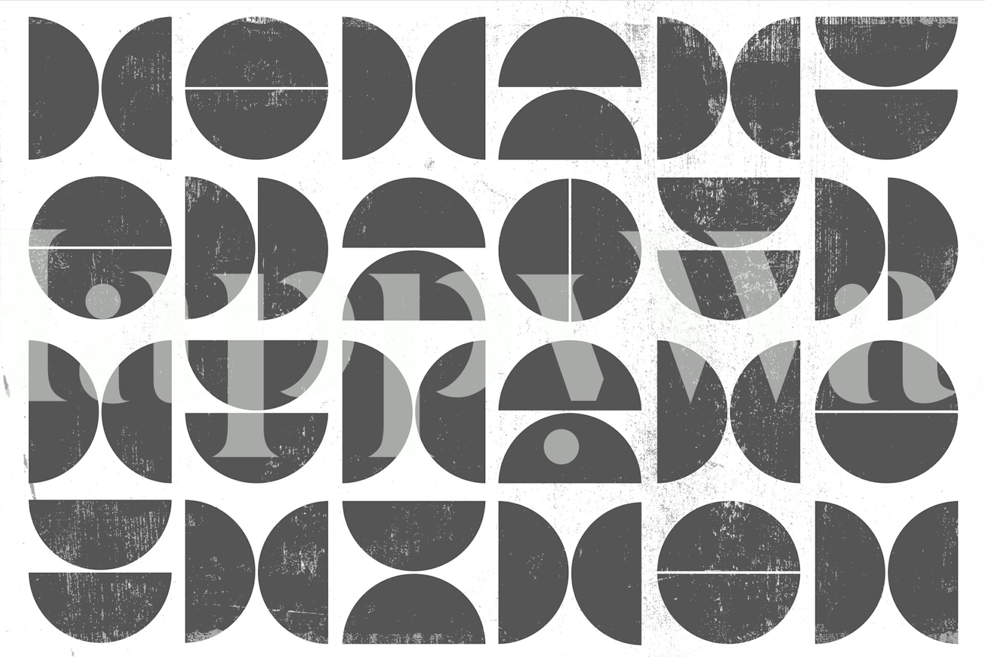 Geometric black and white shapes in a modern pattern wallpaper