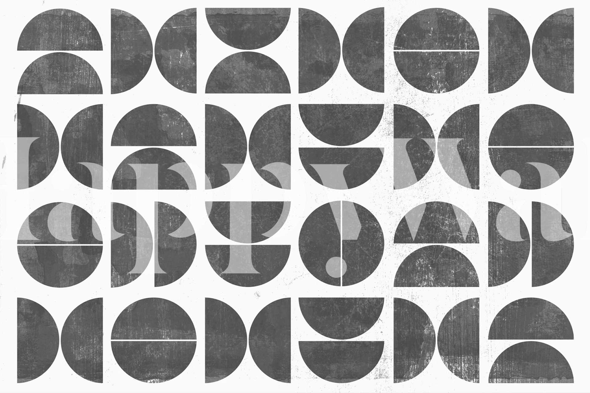 Geometrical Bauhaus wallpaper in a room