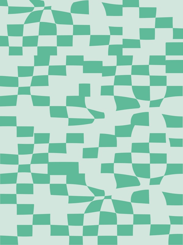 Abstract Checkerboard in Light Blue and Green