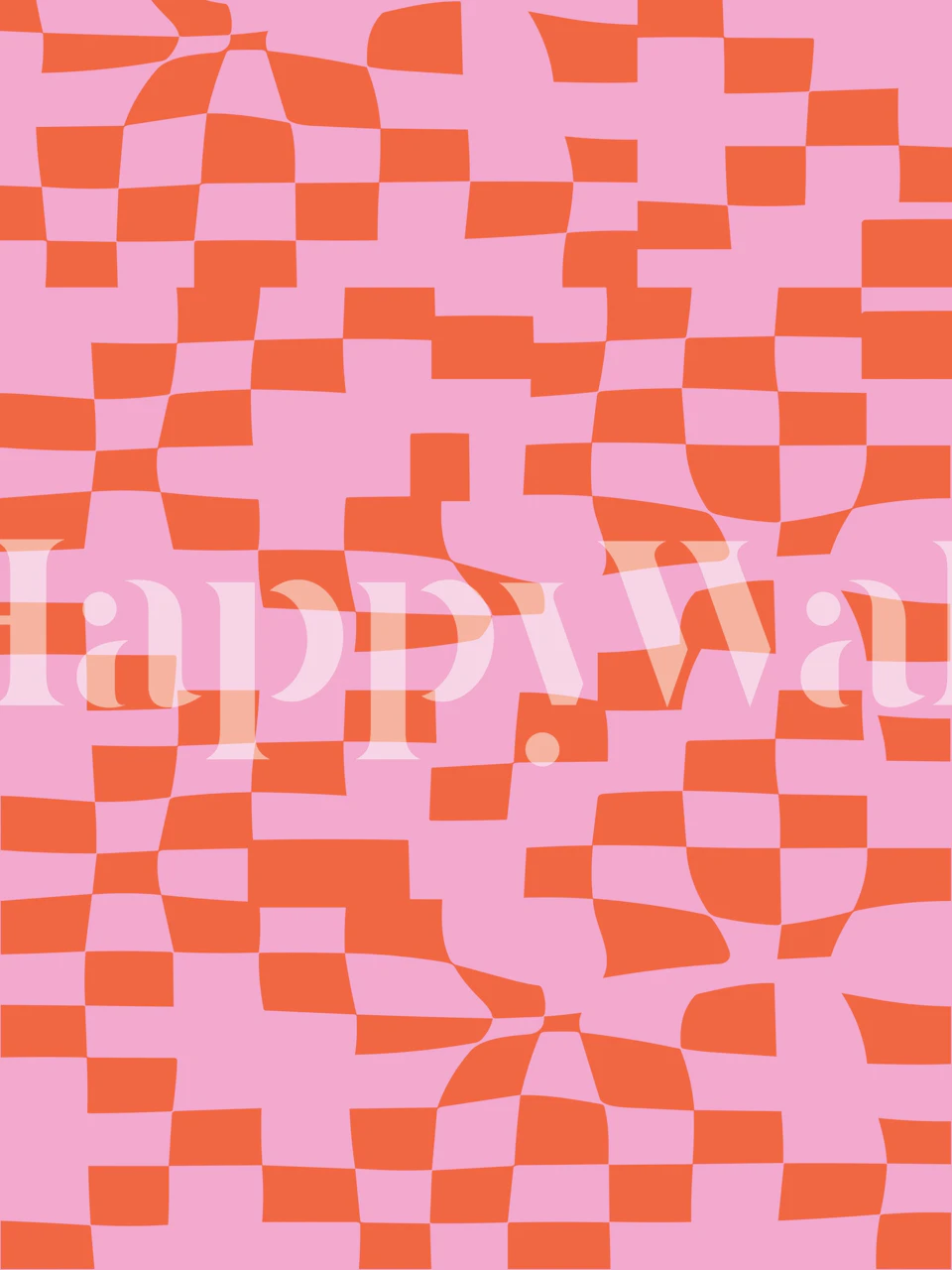 Abstract checkerboard pattern in pink and orange wallpaper