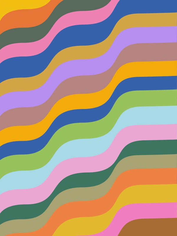 Colorful Wavy Rainbow Stripes