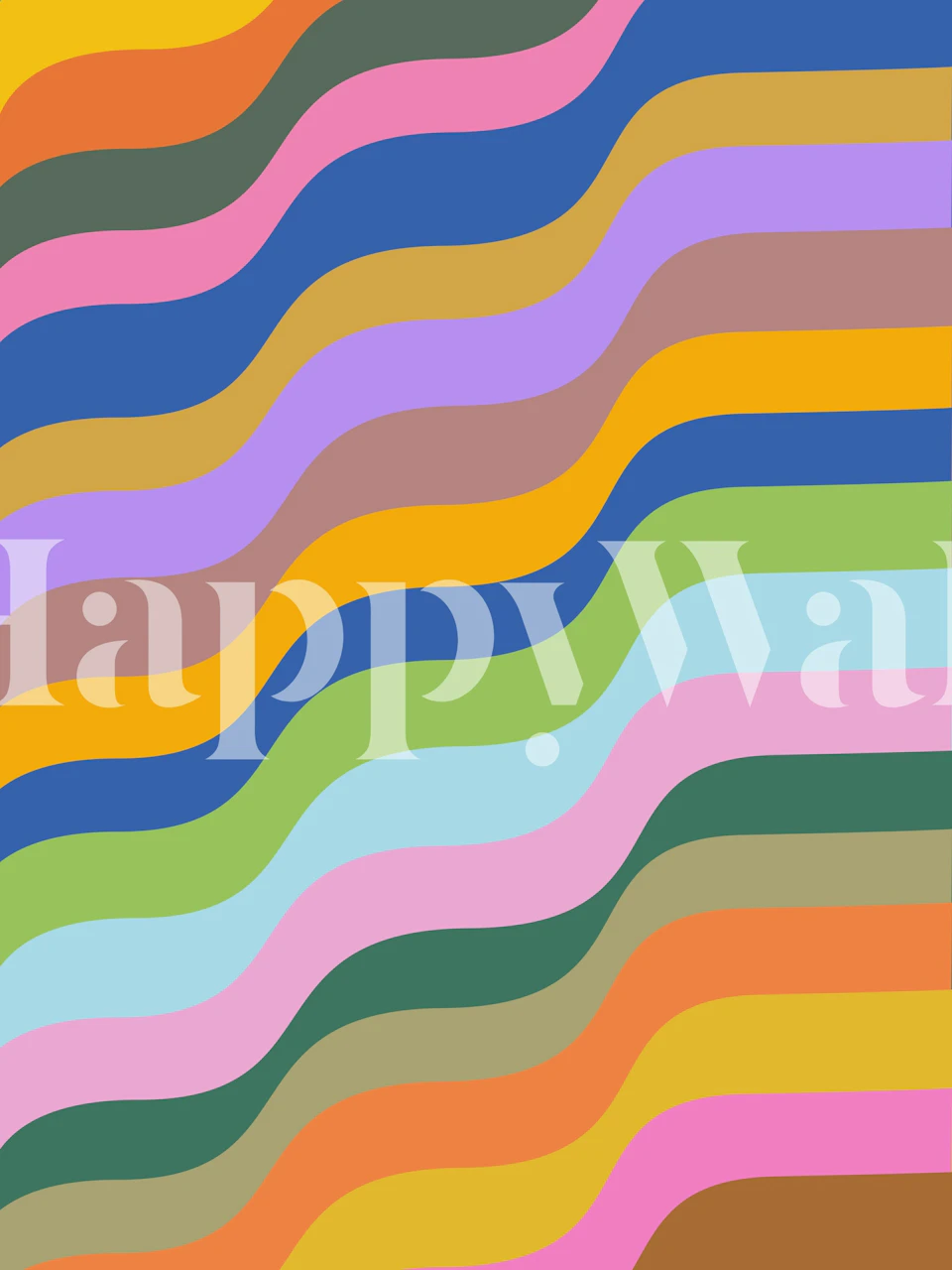 Colorful wavy stripes in various colors wallpaper