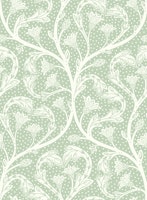 Victorian dandelion hearts sage green tapeta