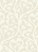 Victorian dandelion hearts cream off-white tapeta