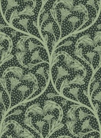 Victorian dandelion hearts dark green tapeta