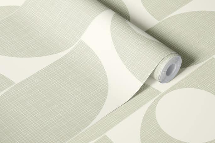 mid century leaves grey linnenwallpaper roll