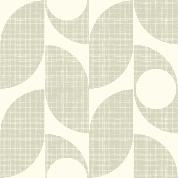 mid century leaves grey linen