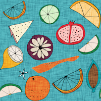 Pop Fruit Blue ταπετσαρία