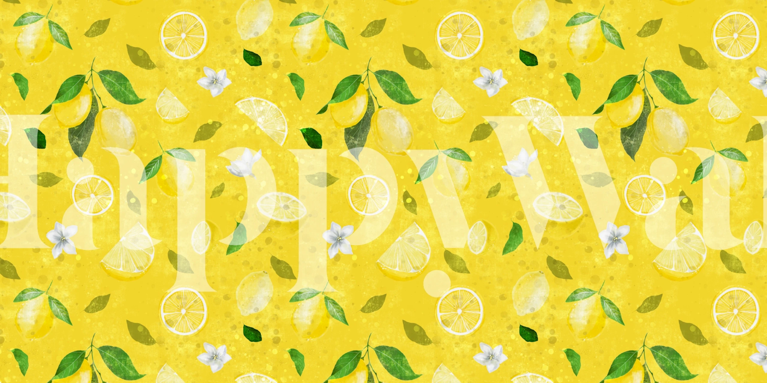 Lemon pattern wallpaper in a room