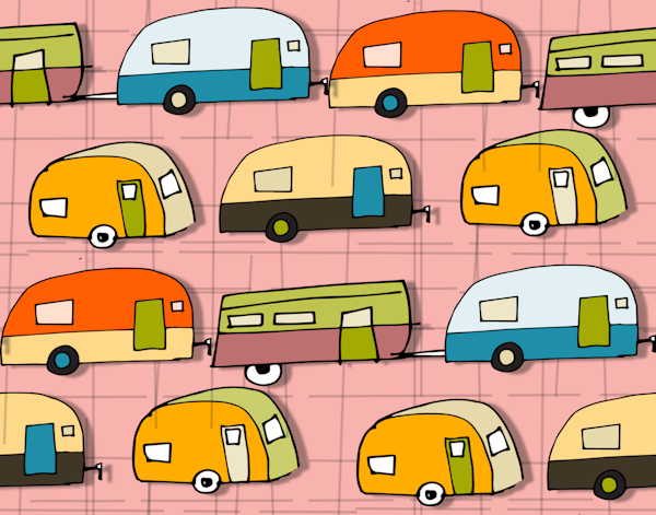 Retro Campers Pink