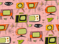 Retro Television Pink carta da parati