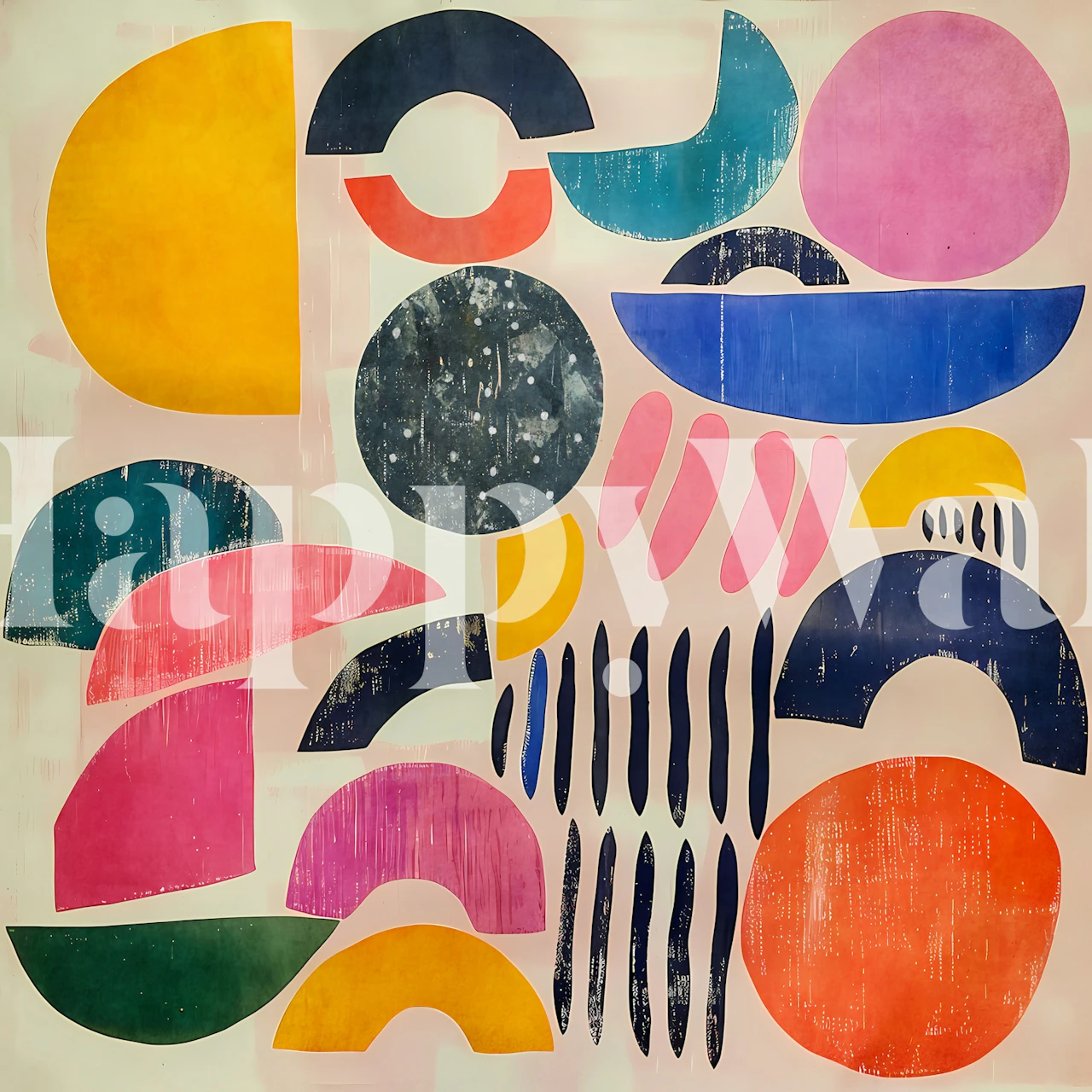 Colorful Shapes tapet i et rom