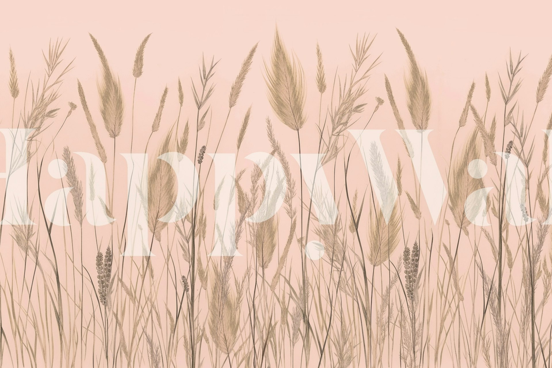 Pastel Japandi Grass wallpaper in a room