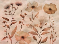 Peach Japan Flowers Painting tapete