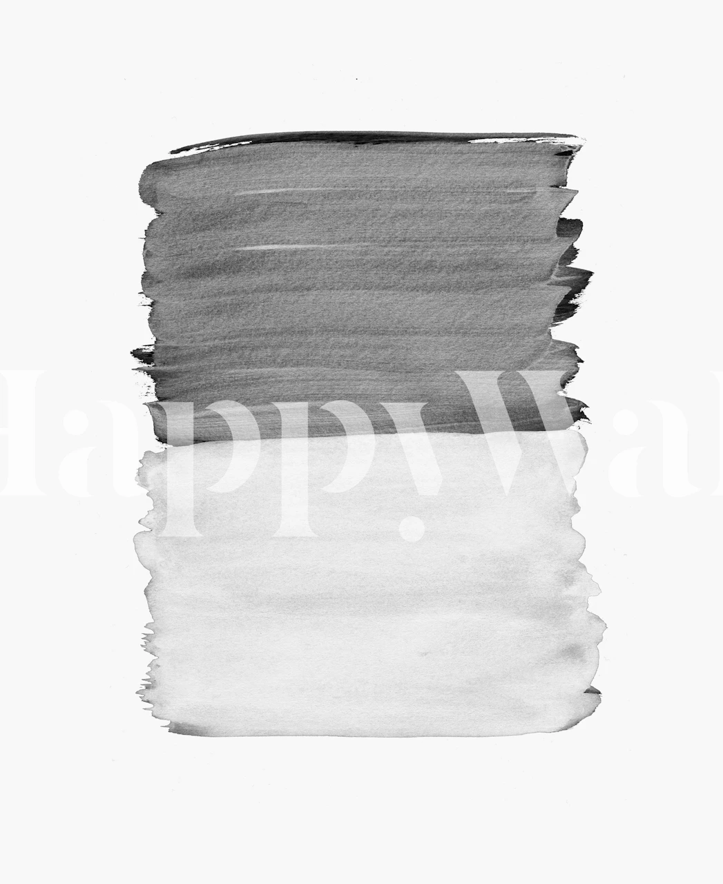 Abstract gray, black, and white brush strokes wall mural