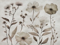 Japandi Wildflower Painting tapete