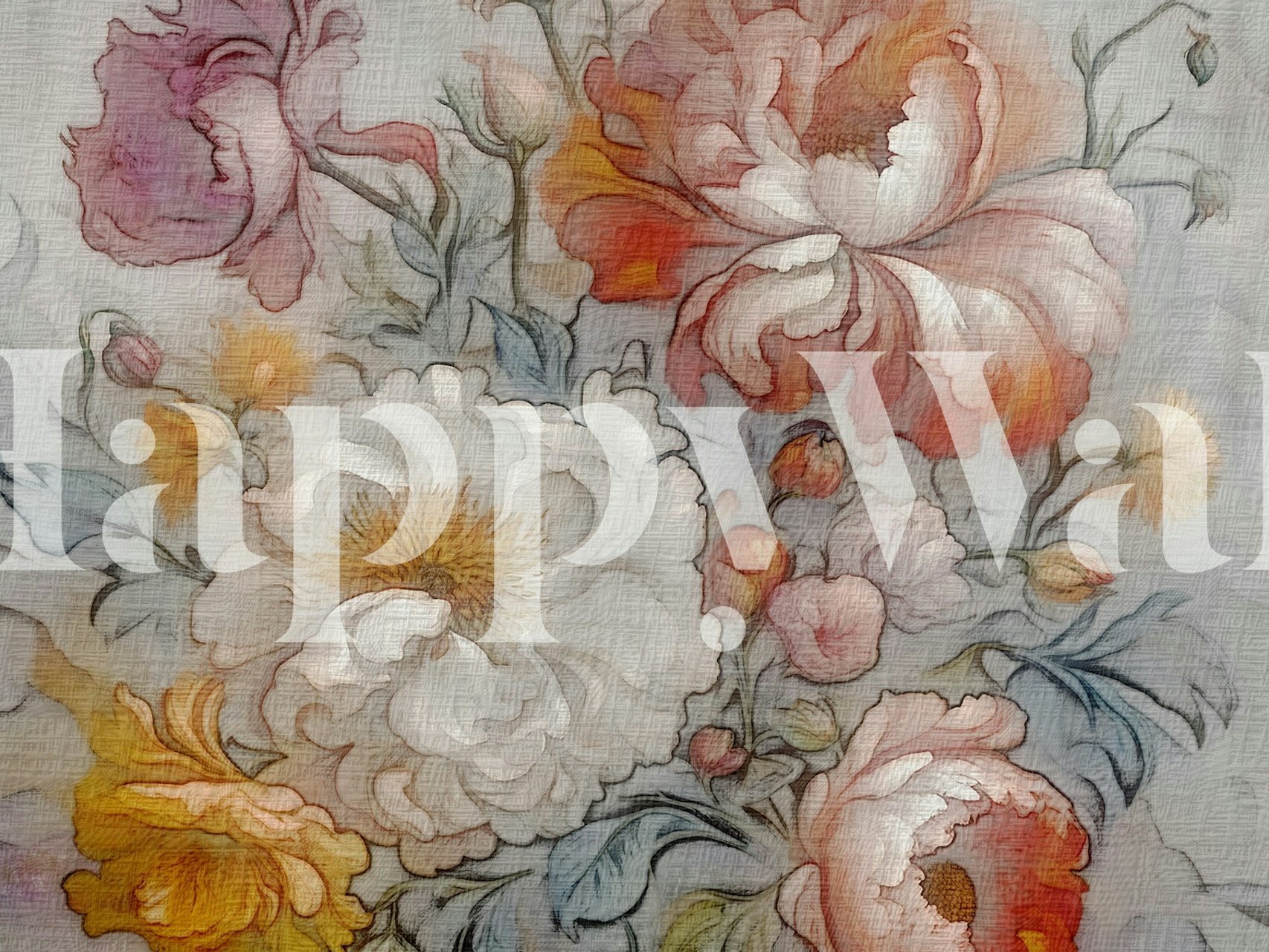 Large Antique Peonies tapet i et rum