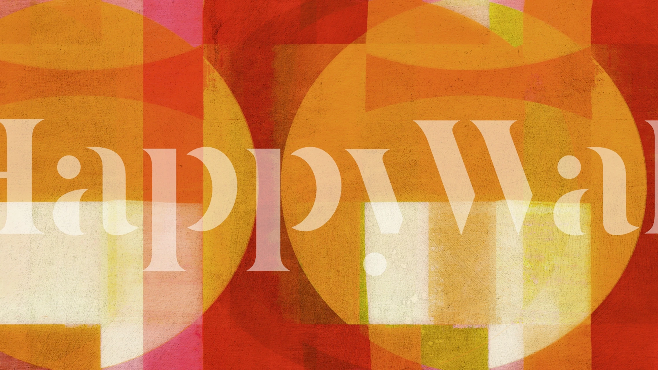 Moody Orange Bauhaus Circles wallpaper in a room