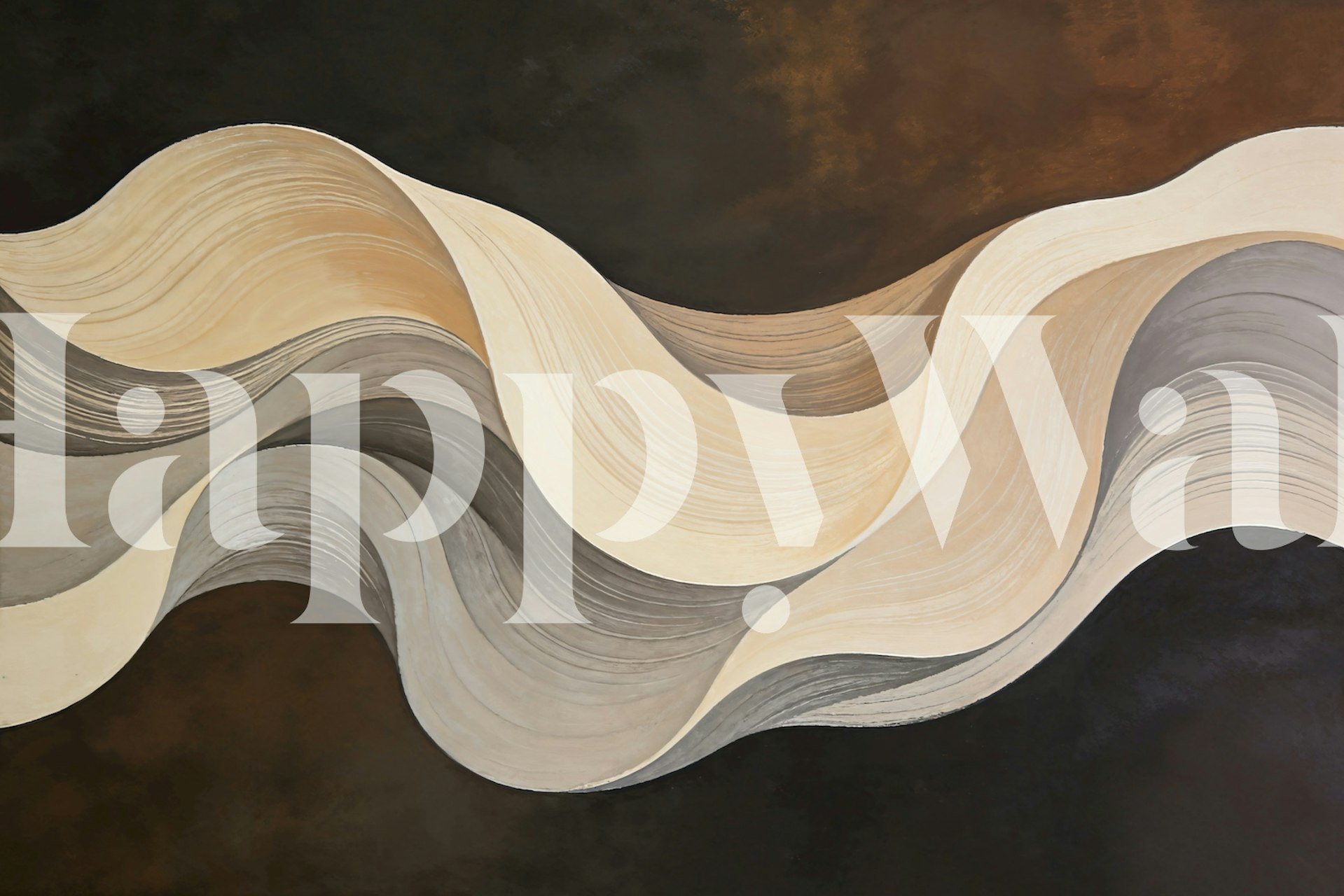 Curvy Wave Night wallpaper in a modern room